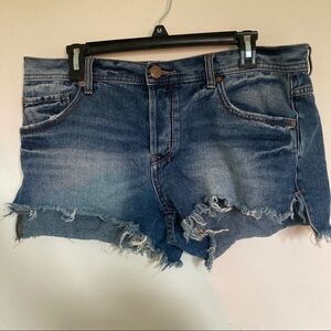 Free People Low Rise Cut Off Jean Shorts Sz 31